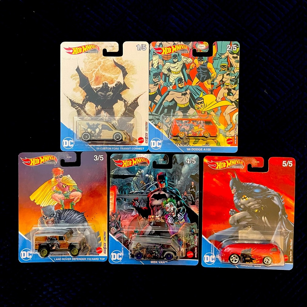 Hot Wheels Pop Culture 2022 Batman Vehicles 1-5 set bundle